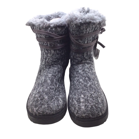 Muk Luks Womens Heather Grey Camilla Sweater Water Resistant Winter Boot Size 9 - Picture 6 of 12